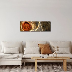 Kép - Absztrakt rózsák tüzes színekben (órával) (90x30 cm)