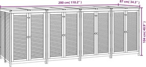 vidaXL tömör akácfa kerti tárolóláda 280 x 87 x 104 cm
