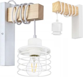 Fali lámpa fa Led túlnyúlás kábel lámpabúra 1xE27 Loft fehér