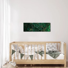 Kép - Zöld mikroszkópos kép (órával) (90x30 cm)