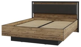 Franciaágy tárolóval OREN 160x200 cm barna/fekete