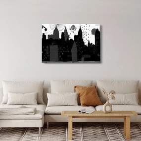 Kép - Város feliratokkal és mintákkal (90x60 cm)