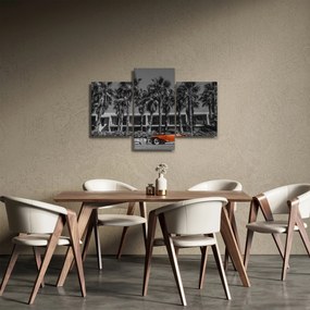 Kép - retro piros autó (90x60 cm)