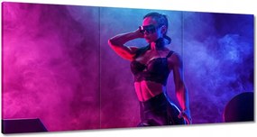 Vászonkép 60x30 DJka Nő Dj Füst Pár