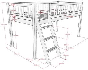 Fehér magasított bükkfa gyerekágy 90x200 cm Forrest – Vipack