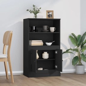 fekete szerelt fa magasszekrény 60x35,5x103,5 cm