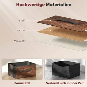 HOMCOM 8 fiókos komód, szövetből, hálószobába és nappaliba, vintage, 84,5 x 30,5 x 100 cm, fém barna