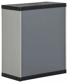 szürke és fekete kerti PP szeméttároló 68 x 40 x 85 cm