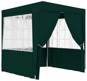 zöld rendezvénysátor oldalfalakkal 2 x 2 m 90 g/m²