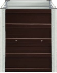 barna horganyzott acél kerti magaságyás 240 x 40 x 45 cm