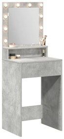LED-es sminkasztal Beton szürke 50x41x135 cm