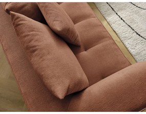 Terrakotta színű zsenília sarokkanapé (bal oldali-L alakú) Whesley – Bobochic Paris