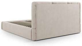 Bézs kárpitozott ágyneműtartós franciaágy ágyráccsal 160x200 cm Brody – Mazzini Beds