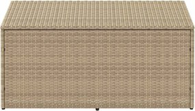 Bézs Színű Polyrattan Kerti Tárolóláda 110 X 50 X 58 Cm