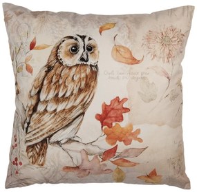Vintage párnahuzat 45x45 cm bagoly őszi ágon