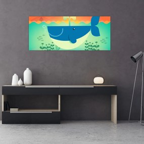 Kép - Vidám bálna a tengerben (120x50 cm)