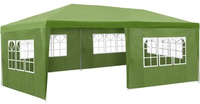 tectake 402304 kerti sátor 6 x 3 m 5 oldalfallal - zöld