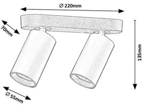 Rabalux 73086 - YORLI spotlámpa 2xGU10/7W/230V fehér