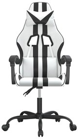 fehér és fekete műbőr forgó játékszék