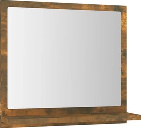 vidaXL füstös tölgy színű szerelt fa fürdőszobatükör 40x10,5x37 cm