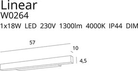 Fürdőszoba Tükörmegvilágító Lámpa Fekete LINEAR MAXLIGHT W0264