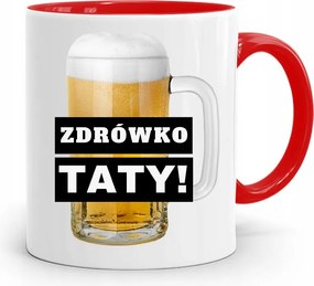 Piros Bögre Apának Egészség Apának! Ajándék fényképes nyomattal