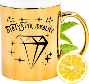 Prémium Arany Csillogó Bögre Statisztika Ajándék Nyomtatott Fotó