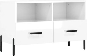 vidaXL fehér magasfényű szerelt fa TV-szekrény 80x36x50 cm