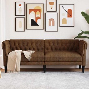 Chesterfield kanapé Barna 201.5 x 74.5 x 74.5 cm Műbőr velúr