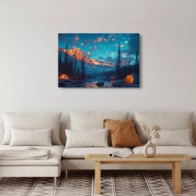 Kép - Kempingezés a hegyekben (90x60 cm)