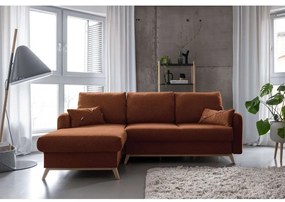 Scandic Lagom tégla-narancssárga kinyitható sarokkanapé, bal oldali - Miuform
