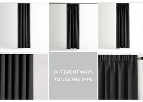 Restilo Blackout Oxford Pleat függöny, fekete, 140 x 245 cm