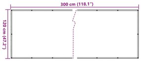 antracitszürke oxford-szövet erkélyparaván 120 x 300 cm