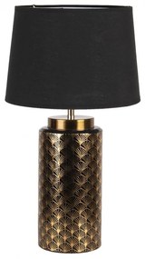 Asztali lámpa arany-fekete, textilbevonatú búrával