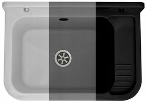 Mosogató Quality Universe, univerzális műanyag mosogató 50x34x31 cm + szifon, 1 kamrás, fekete, SKQ-KGK50-BK