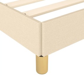 krémszínű szövet ágykeret matrac nélkül 90x200 cm