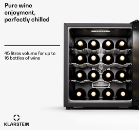 Klarstein Silent Vino 16 Uno, Borhűtő, 1 zóna / 16 palack