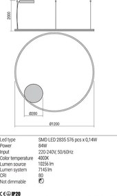 Függeszték Fehér ORBIT REDO 01-1918-TRIAC
