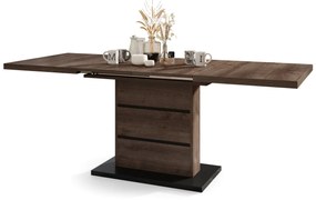 Mazzoni PIANO Barna tölgy / Fekete matt - modern 200 cm-ig kihúzható asztal