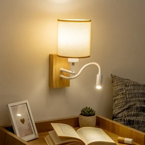 Brilagi - LED Fali lámpa NUBILA WOOD 1xE27/25W/230V +LED/3W tölgy/világosbarna