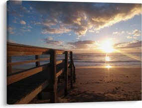 A móló, a strand és a tenger képe (70x50 cm)