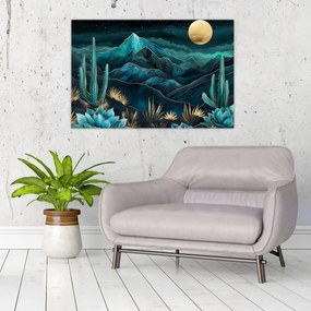 Kép - Türkiz éjszaka (90x60 cm)