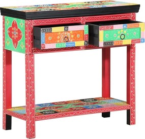vidaXL Konzolasztal fiókkal tárolóval Sokszínű 80 x 35 x 76 cm