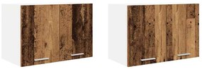Függő szekrény Riga 2 pcs Régi fa és fehér 60 x 31 x 40 cm