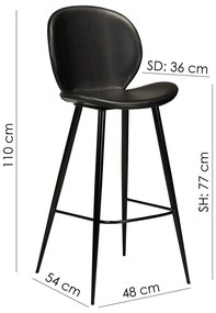 Fekete bárszék 109 cm Cloud – DAN-FORM Denmark