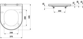 LAUFEN H8913330000001 - Lassan záródó WC-ülőke KARTELL duroplast/fehér