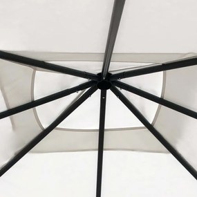 krémszínű pavilon oszlop takarókkal 3 x 3 x 2,6 m 160 g/m²