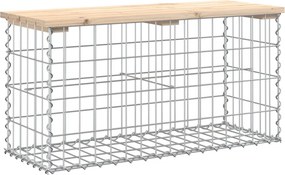vidaXL tömör fenyőfa gabion kerti pad 83x31,5x42 cm