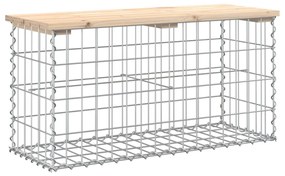 vidaXL tömör fenyőfa gabion kerti pad 83x31,5x42 cm