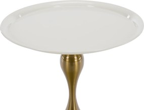 Kisasztal, fehér Ivory/arany, FEJ